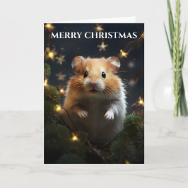 Tarjeta de Navidades de las Luces de Hamster y Nav