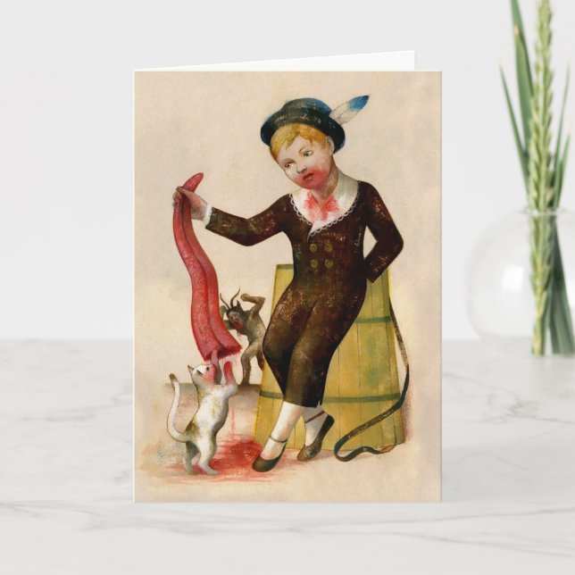 Tarjeta de Navidades de lengua de Krampus vintage (Anverso)