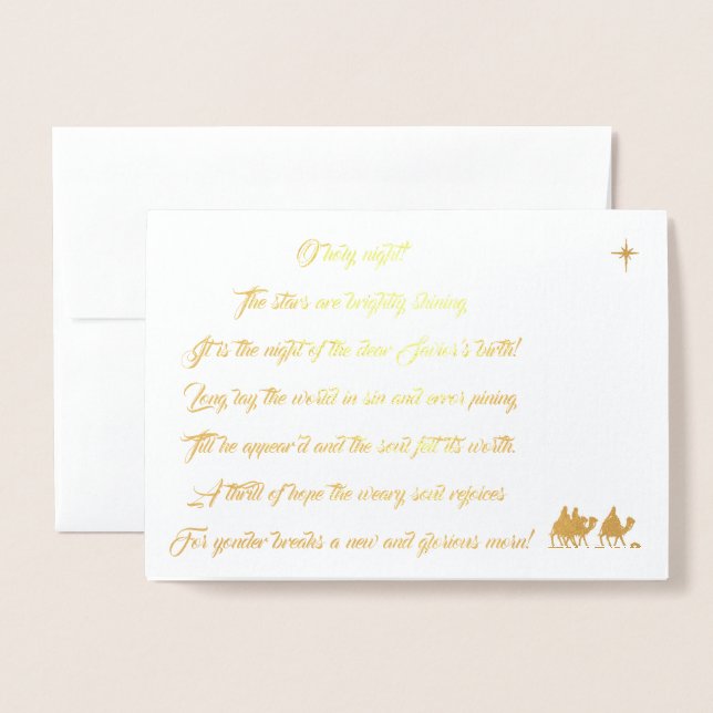 Tarjeta de Navidades de letras de Relieves metaliz (Anverso con sobre)