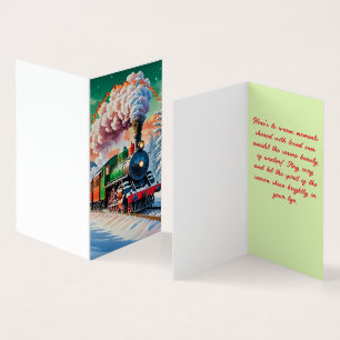 Tarjeta de Navidades de locomotoras de vapor clási