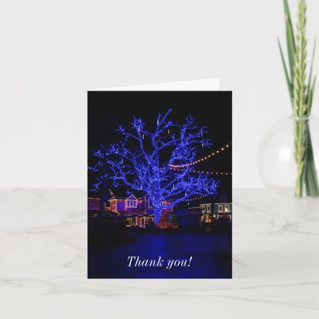 Tarjeta de Navidades de los árboles azules (Anverso)