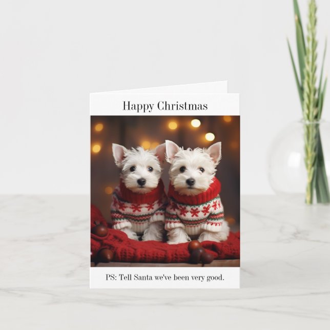 Tarjeta de Navidades de los Cachorros de los White (Anverso)