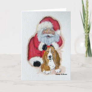Tarjeta de Navidades de los hongos de Santa y Bass