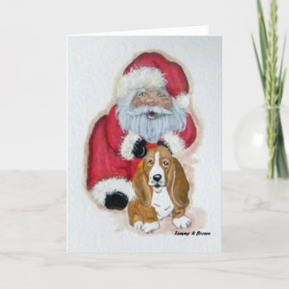 Tarjeta de Navidades de los hongos de Santa y Bass