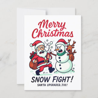 Tarjeta de navidades de lucha contra la nieve