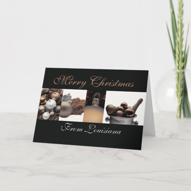 Tarjeta de Navidades de Luisiana, específica del e (Anverso)