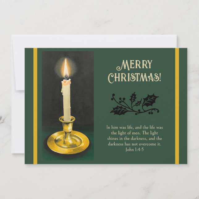 Tarjeta de Navidades de luz de velas (Anverso)