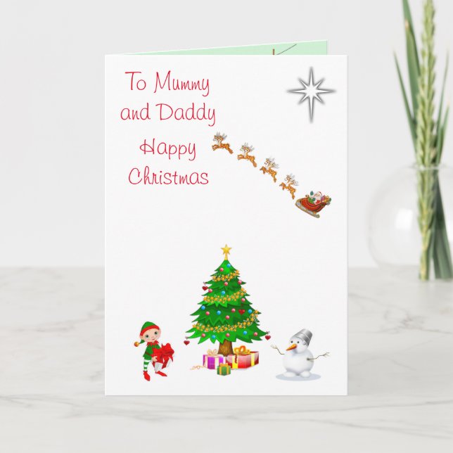Tarjeta de Navidades de mamá y papá (Anverso)
