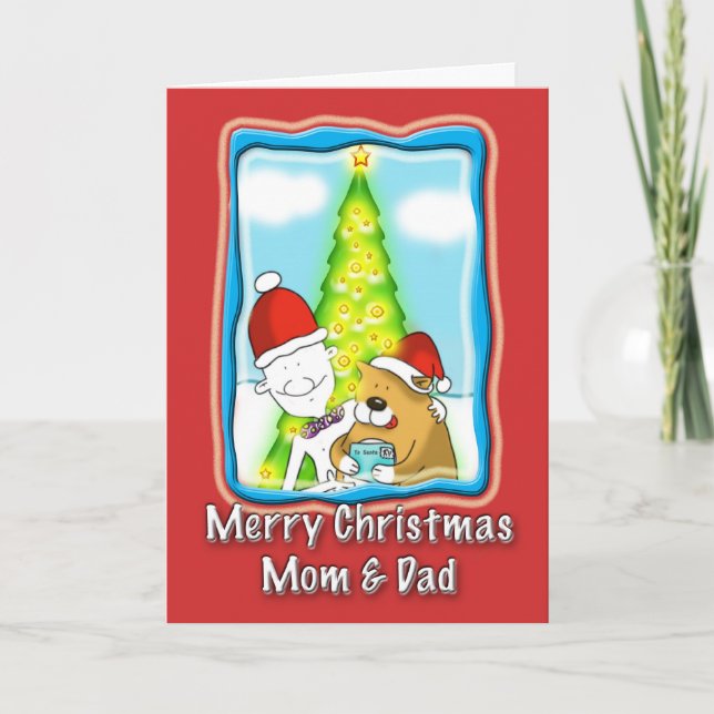 tarjeta de Navidades de mamá y papá (Anverso)
