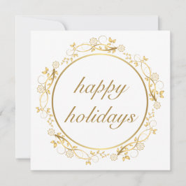 Tarjeta de Navidades de marco de círculo dorado