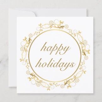 Tarjeta de Navidades de marco de círculo dorado