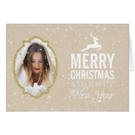 Tarjeta de Navidades de marco de imagen de la cáma