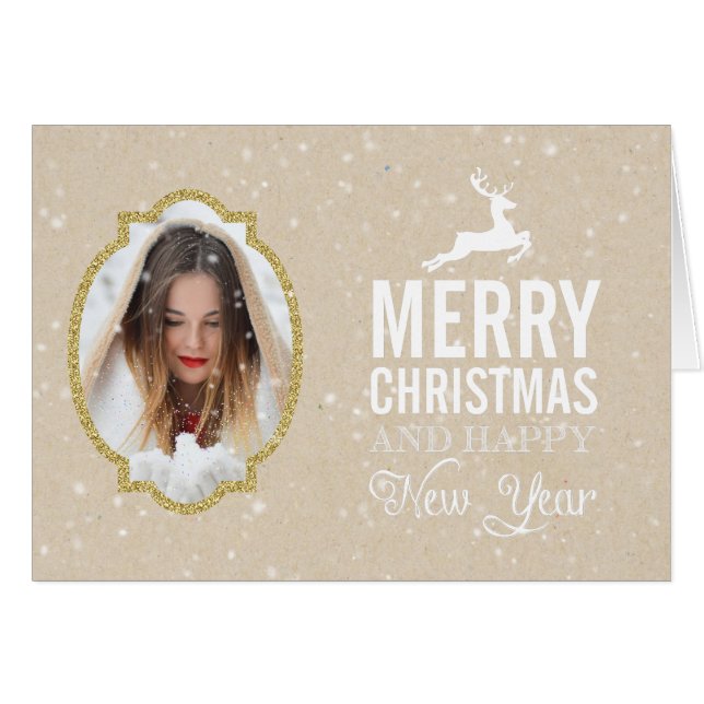 Tarjeta de Navidades de marco de imagen de la cáma (Anverso (Horizontal))