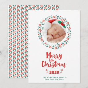 Tarjeta de Navidades de marco floral para pequeños