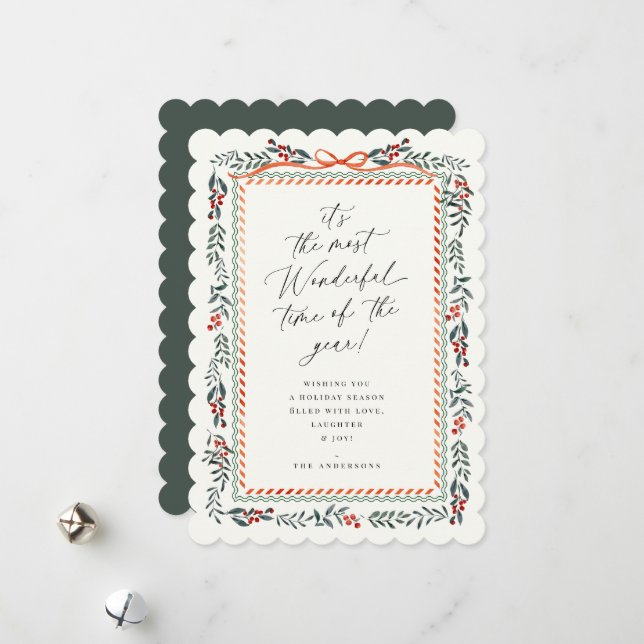 Tarjeta de Navidades de marcos festivos (Anverso/Reverso In Situ)