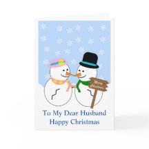 Tarjeta de Navidades de marido de Snowman