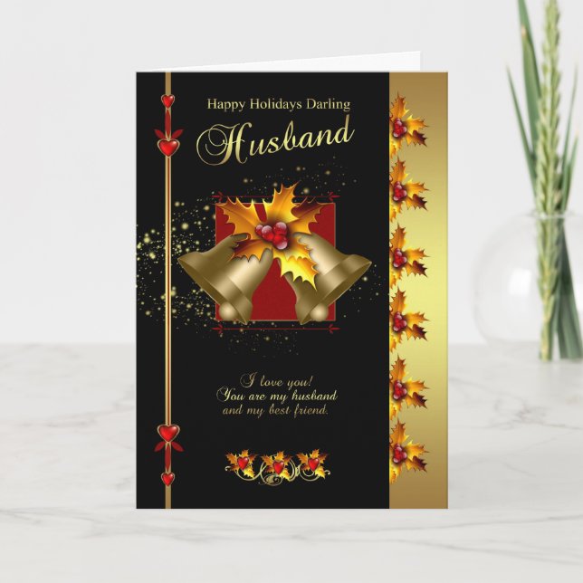 Tarjeta De Navidades De Marido - Holly Y Bellezas  (Anverso)