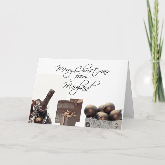 Tarjeta de Navidades de Maryland, específica del e (Anverso)