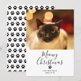 Tarjeta de Navidades de Mascota de Navidades Meowy