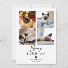 Tarjeta de Navidades de Mascota de Navidades Meowy