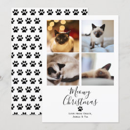 Tarjeta de Navidades de Mascota de Navidades Meowy