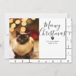 Tarjeta de Navidades de Mascota de Navidades Meowy