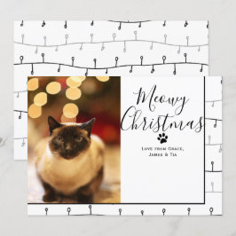 Tarjeta de Navidades de Mascota de Navidades Meowy
