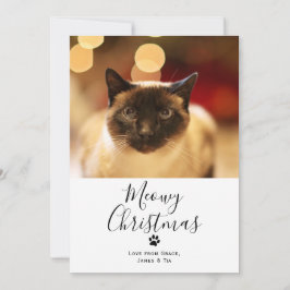 Tarjeta de Navidades de Mascota de Navidades Meowy