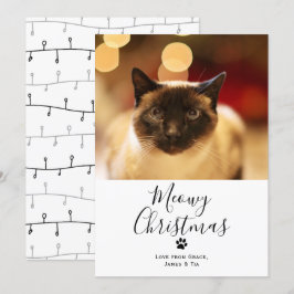 Tarjeta de Navidades de Mascota de Navidades Meowy