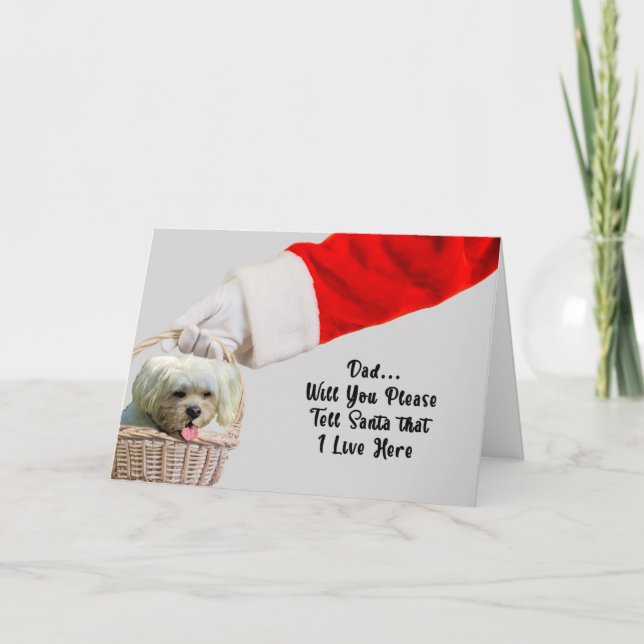 Tarjeta de navidades de Mascota Dog & Santa (Anverso)