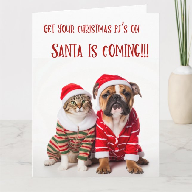 Tarjeta de Navidades de mascotas (Anverso)