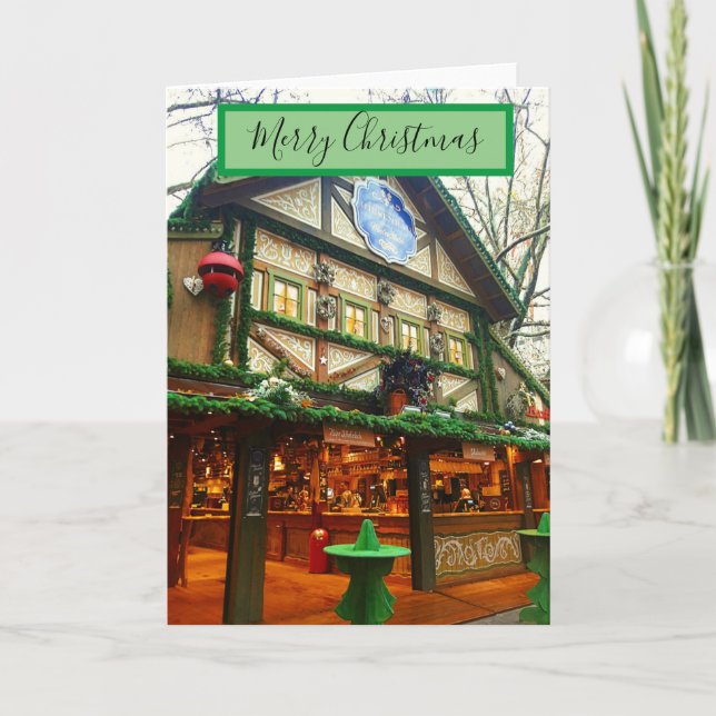 Tarjeta de Navidades de mercado de Navidades alema (Anverso)
