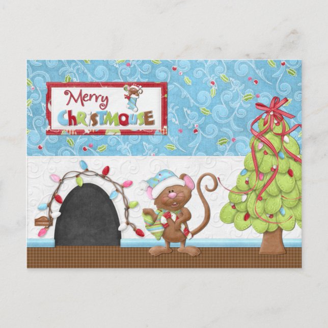 Tarjeta de Navidades de Merry Christmouse (Anverso)