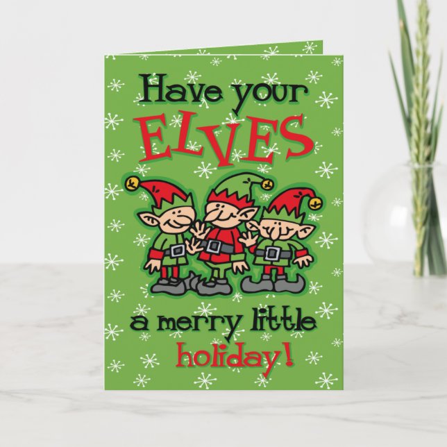 Tarjeta de Navidades de Merry Elves (Anverso)