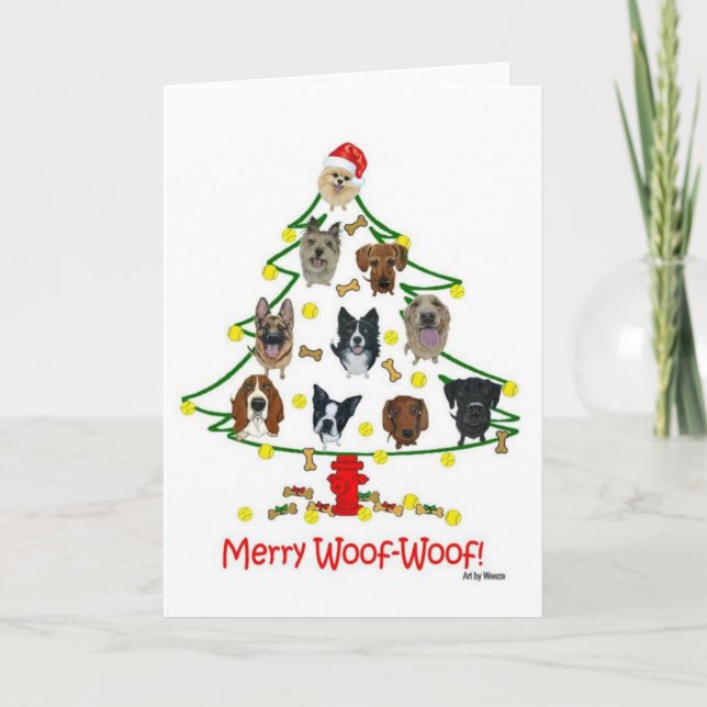 Tarjeta de Navidades de merry Woof-Woof (Anverso)