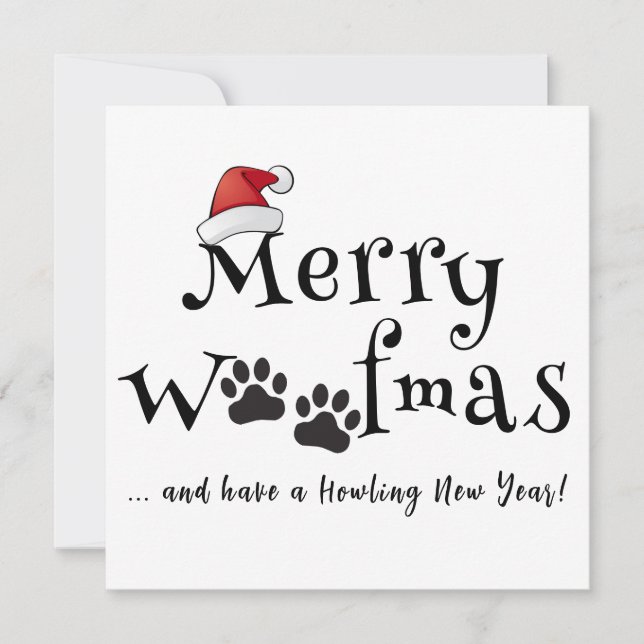 Tarjeta de Navidades de Merry Woofmas (Anverso)