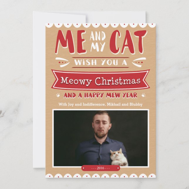 Tarjeta de Navidades de mi gato 5x7 (Anverso)