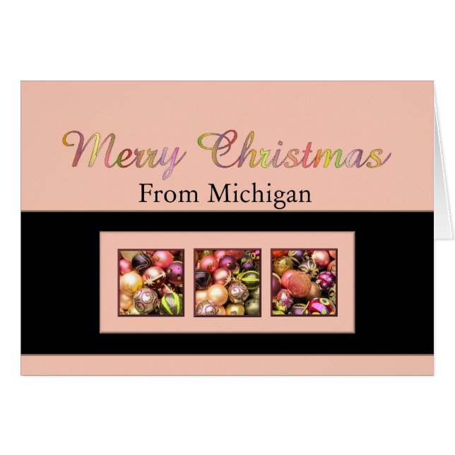 Tarjeta de Navidades de Michigan, específica del e (Anverso (Horizontal))