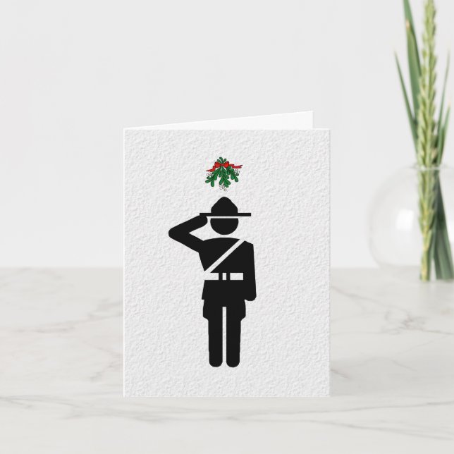 Tarjeta de Navidades de Mistletoe e ícono de las M (Anverso)