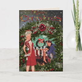 Tarjeta de Navidades de moda de época