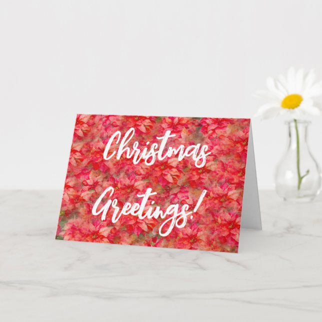 Tarjeta de Navidades de moda de flores rojas antig (Planta pequeña)