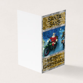 Tarjeta de Navidades de motocicleta de Santa Claus