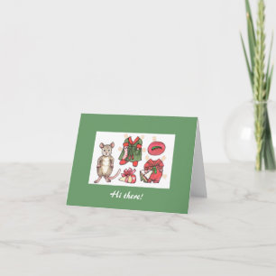 Tarjeta de Navidades de muñecas de papel de ratón