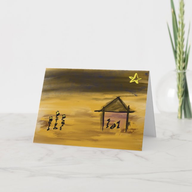 Tarjeta de Navidades de nacimiento de Cristo (Anverso)