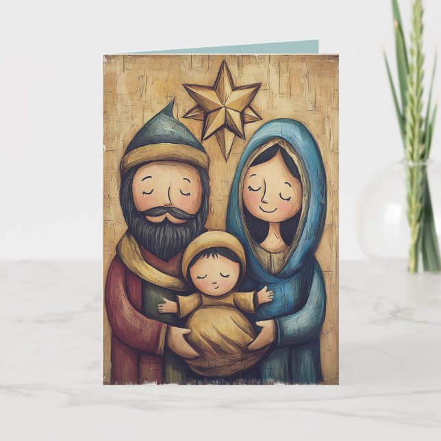 Tarjeta de Navidades de Natividad (Anverso)