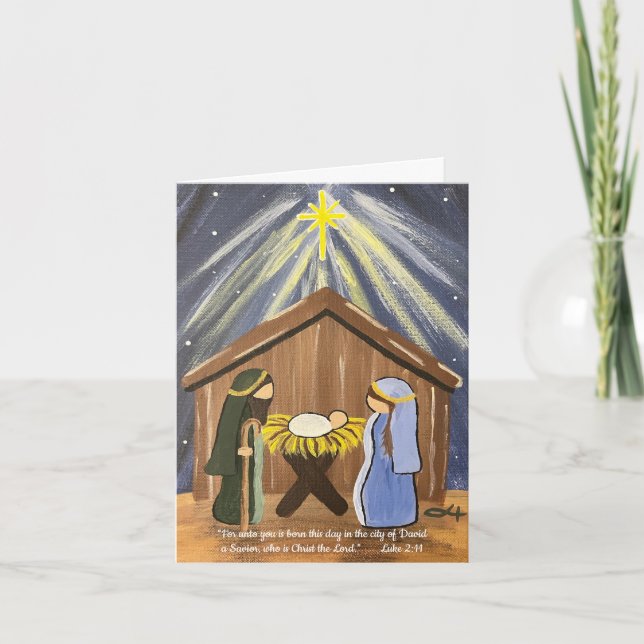 Tarjeta de Navidades de Natividad (Anverso)