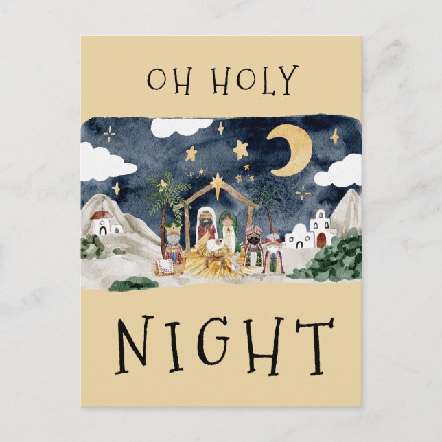 Tarjeta de Navidades de Natividad Africana (Anverso)