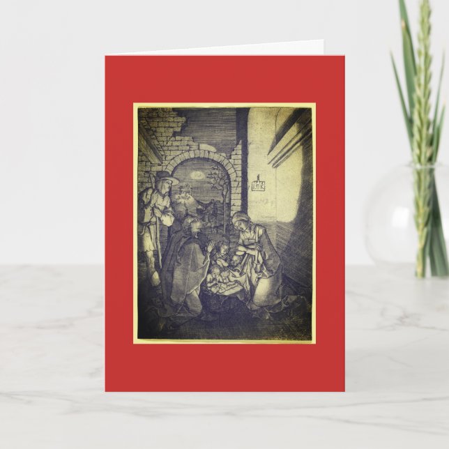 TARJETA DE NAVIDADES DE NATIVIDAD ALEMANA "FROHE W (Anverso)