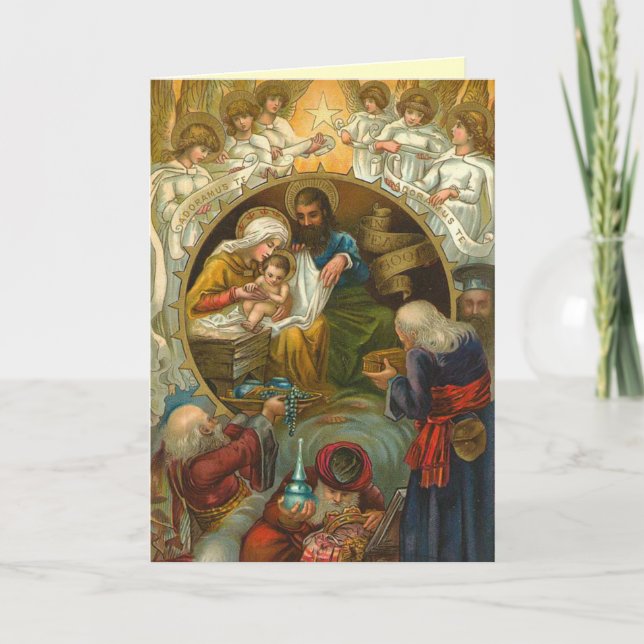 Tarjeta de Navidades de Natividad de Victoria (Anverso)