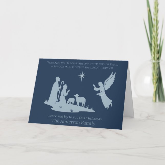 Tarjeta de Navidades de Natividad - Nació este día (Anverso)